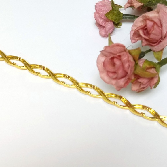 Diamond Accent 18k Gold Plate Infinity X Bracelet - Picture 5 of 6